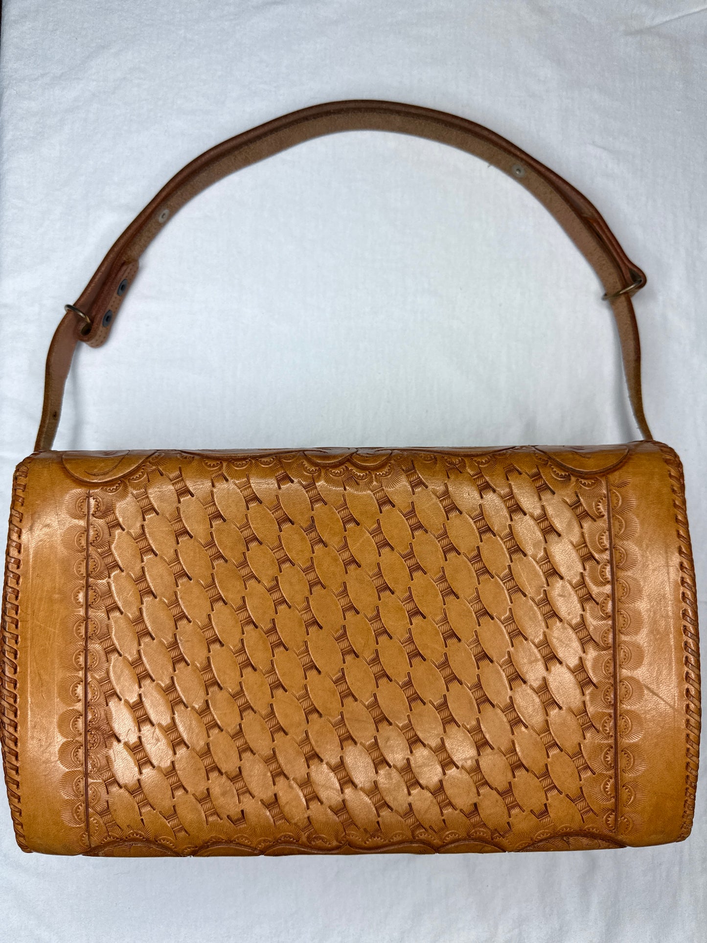 1960s Clifton’s Hand Tooled Leather Bag