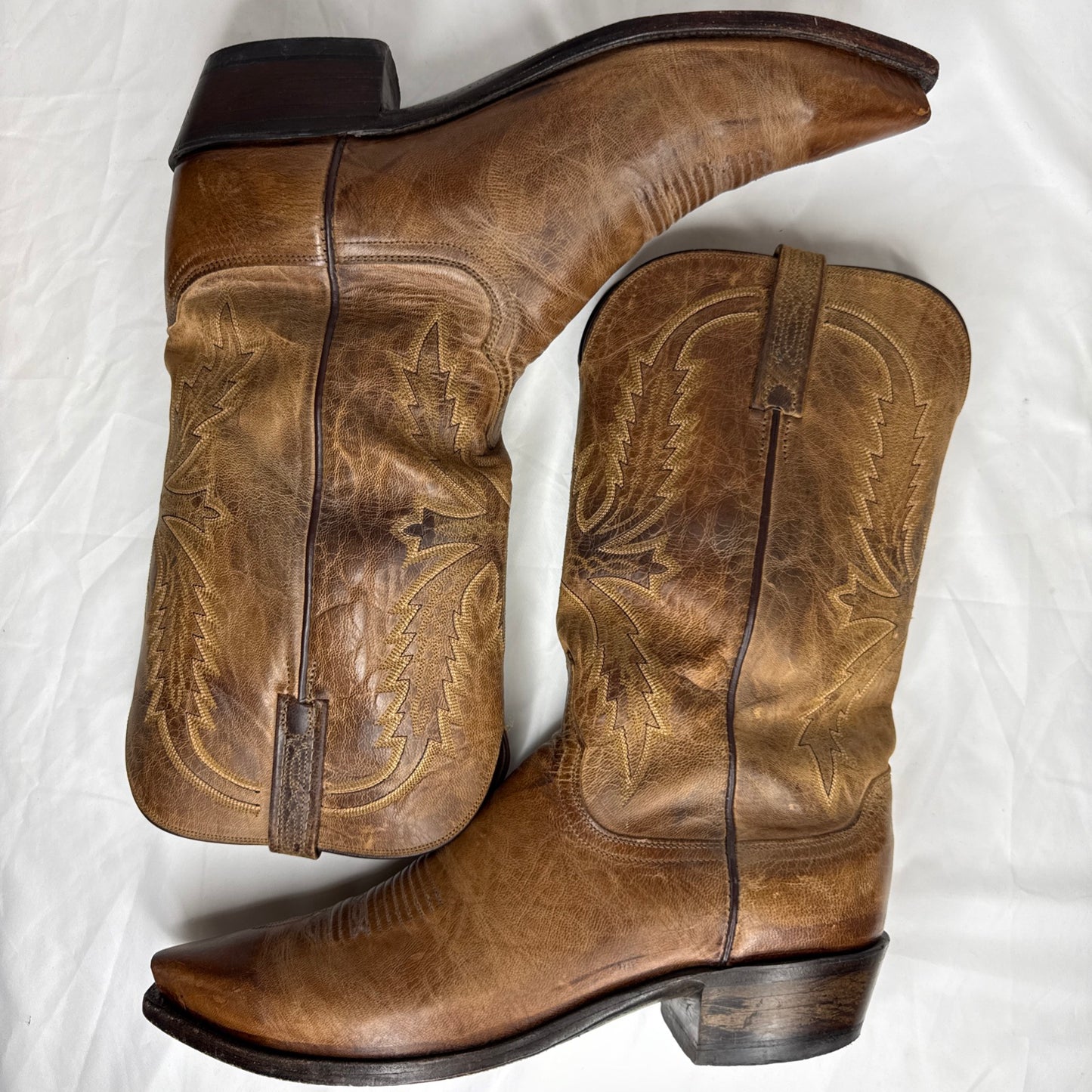1883 By Lucchese N154754 Crayton Mad Dog Leather Cowboy Western Mens Boots 12D