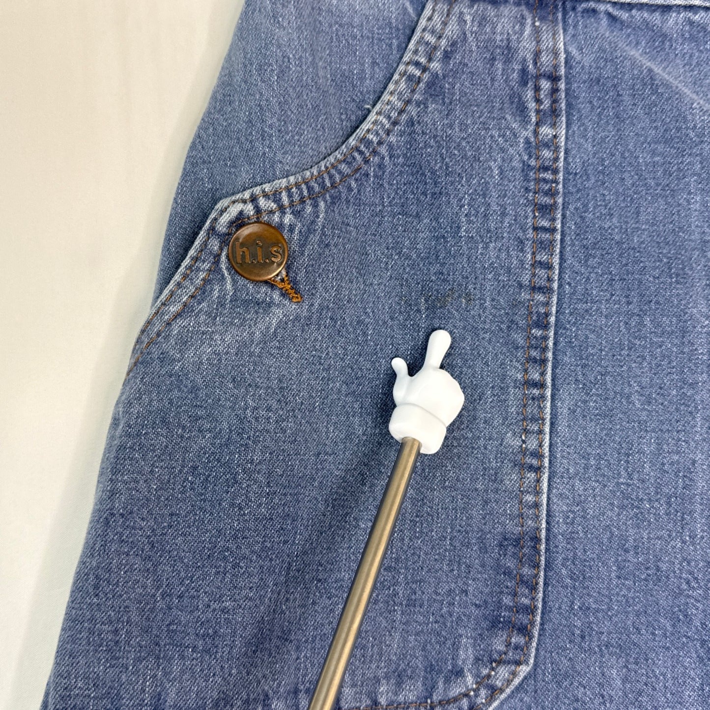 70s High Waist Denim Culottes Shorts by H.I.S