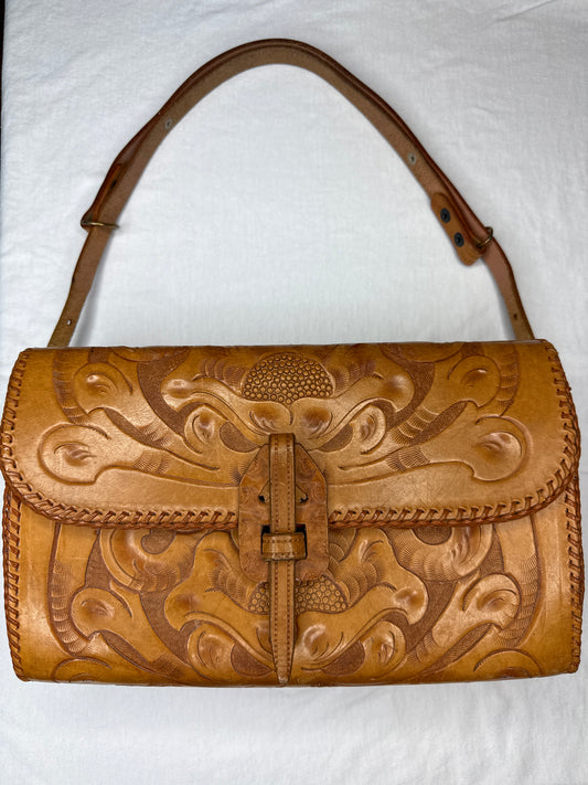1960s Clifton’s Hand Tooled Leather Bag