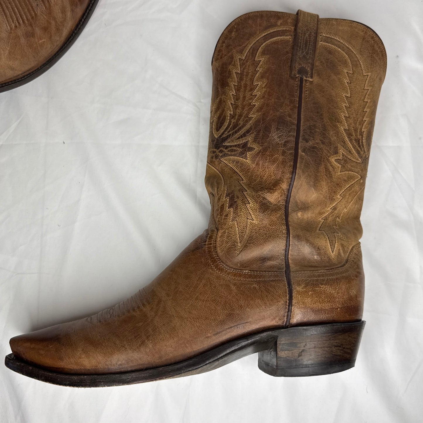 1883 By Lucchese N154754 Crayton Mad Dog Leather Cowboy Western Mens Boots 12D