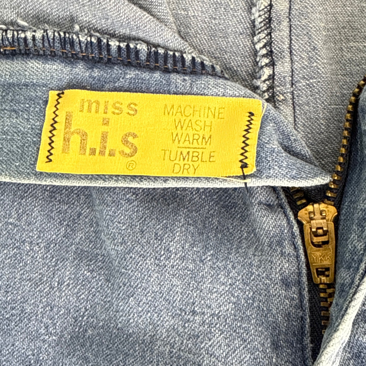 70s High Waist Denim Culottes Shorts by H.I.S