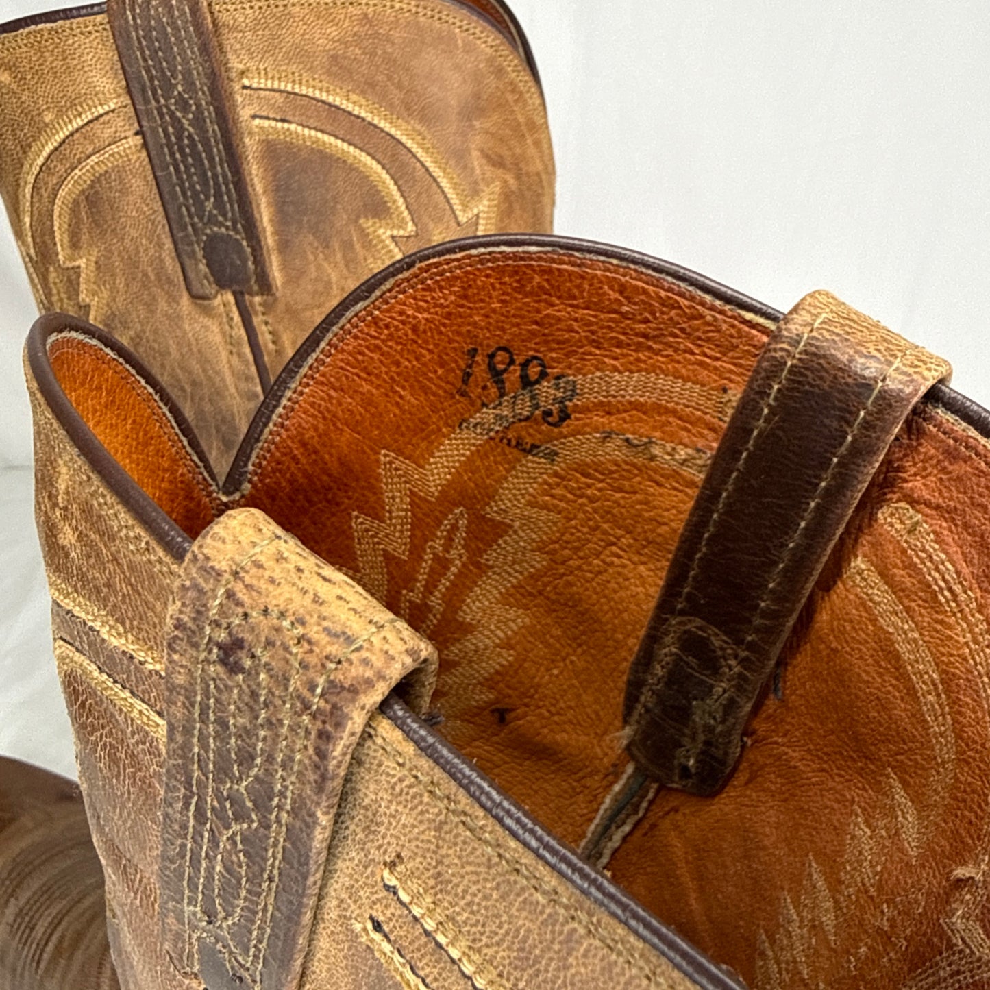 1883 By Lucchese N154754 Crayton Mad Dog Leather Cowboy Western Mens Boots 12D