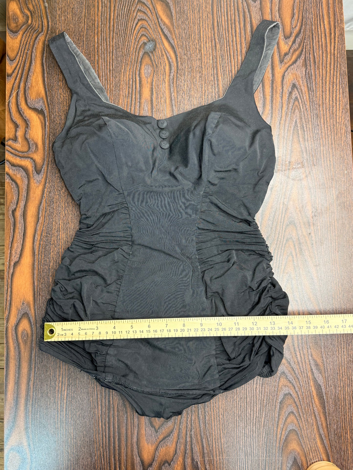 Vintage 60s 70s PinUp Style Sears Swimsuit Rouching Size Small