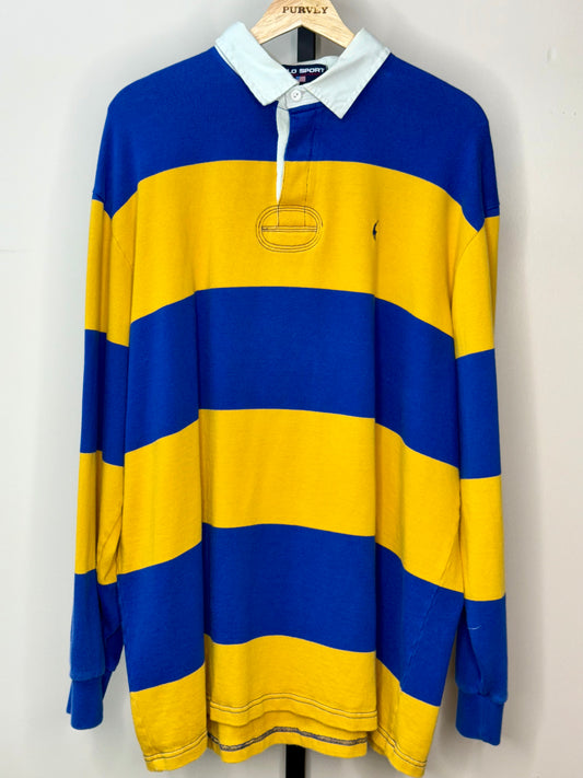 VTG | Ralph Lauren Polo Blu/Y Striped Rugby Shirt