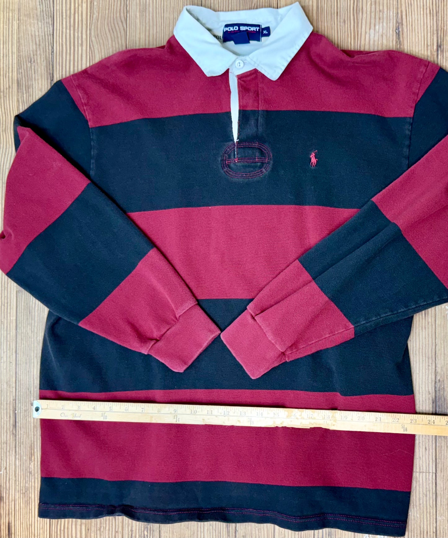 VTG | Ralph Lauren Polo R/Blk Striped Rugby Shirt