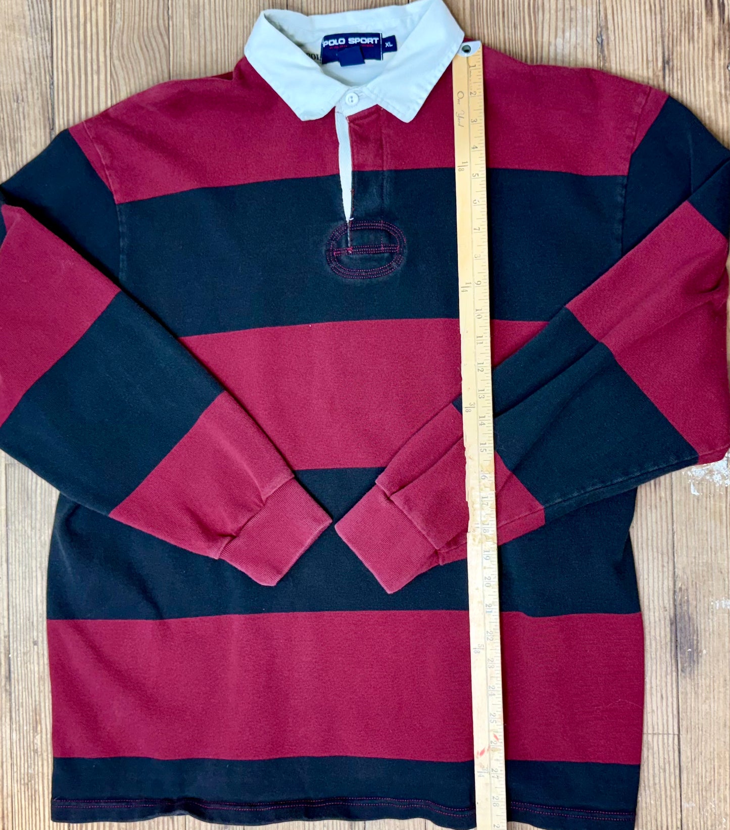 VTG | Ralph Lauren Polo R/Blk Striped Rugby Shirt