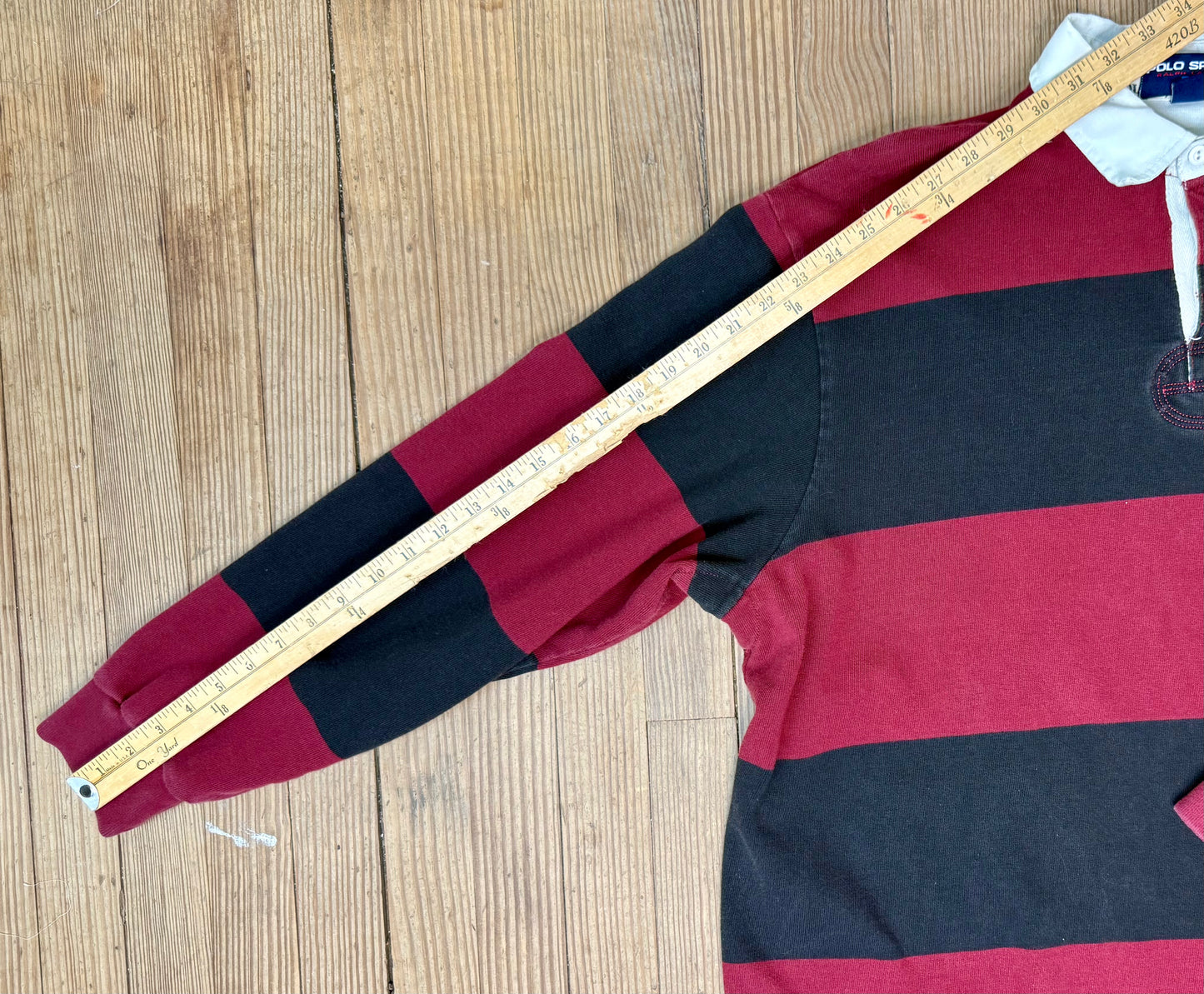 VTG | Ralph Lauren Polo R/Blk Striped Rugby Shirt